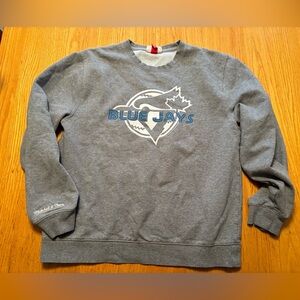 Mitchell & Ness Gray Blue Jays Crewneck Sweatshirt